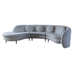 1980s Vladimir Kagan Preview Furniture Chenille Sectional Sofa