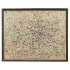 Mid-century Paris Metro Map c.1966