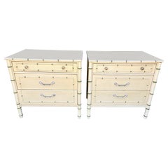 Pair Thomasville "Allegro" Faux Bamboo Chests