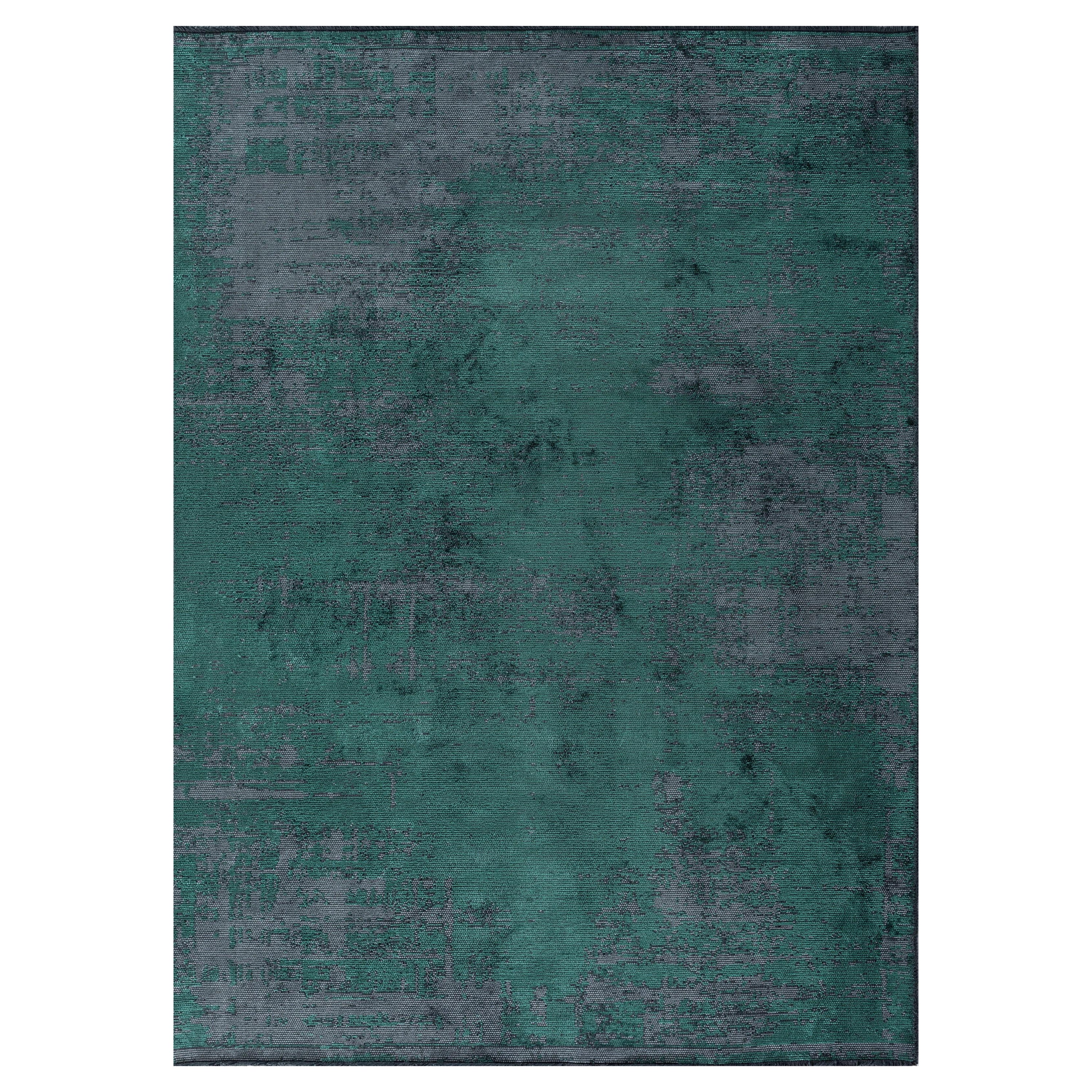 For Sale:  (Green) Modern Abstract Luxury Hand-Finished Area Rug
