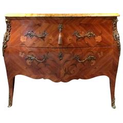 Antique Louis XV Style Chest of Drawers Kingwood Bombe Commode