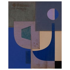 Abstract Art Canvas, Paper Collage, 50x70cm by Soizic MENUT 2023