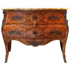 Antique Louis XV Style Chest of Drawers Kingwood Bombe Commode
