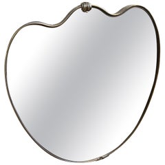 1950s Gio Ponti Style Mid-Century Modern Heart Shaped Wall Mirror