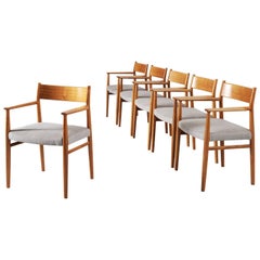 Arne Vodder Set of Six Dining Chairs in Walnut