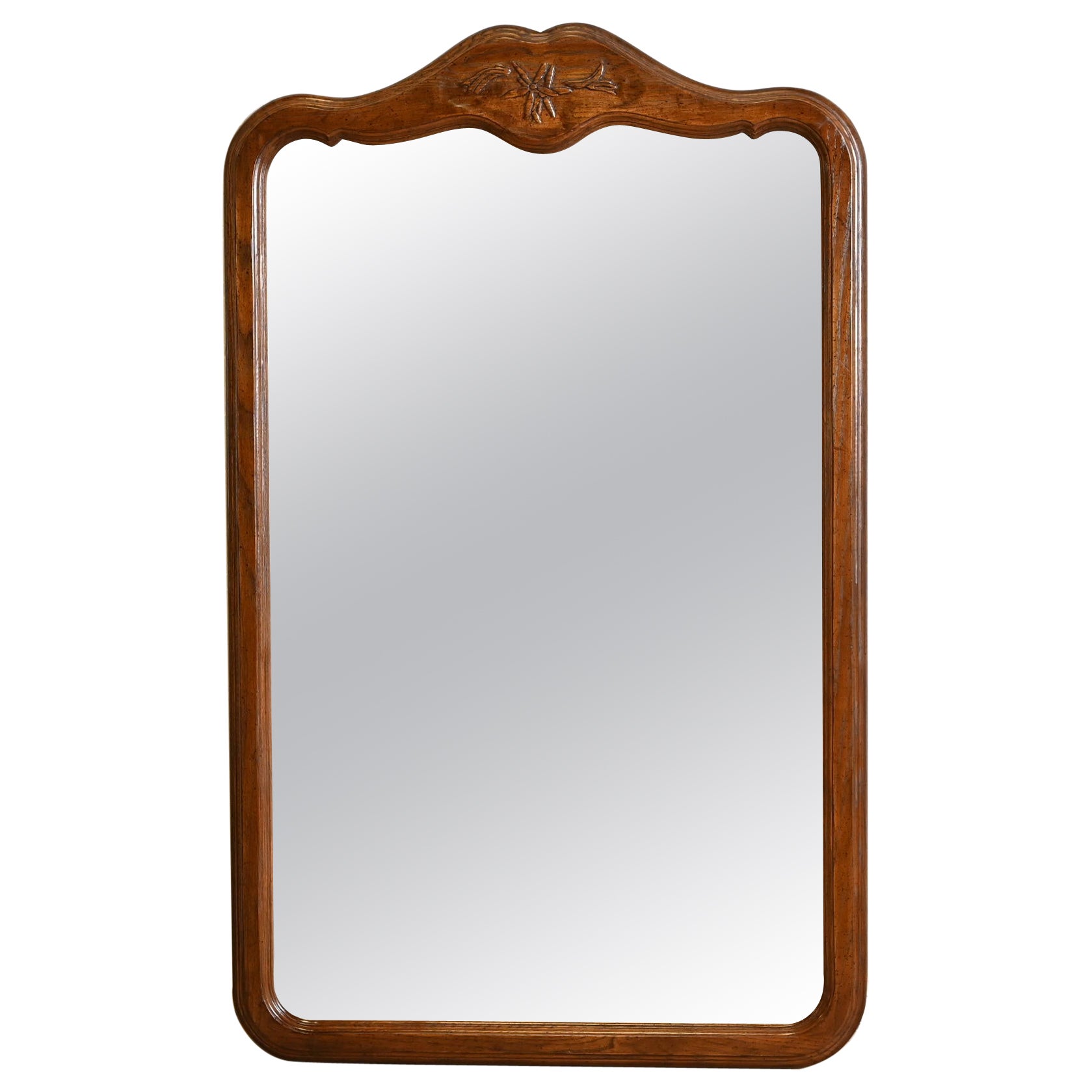 Davis Cabinet Co. French Provincial Louis XV Carved Oak Wall Mirror, Circa 1960s