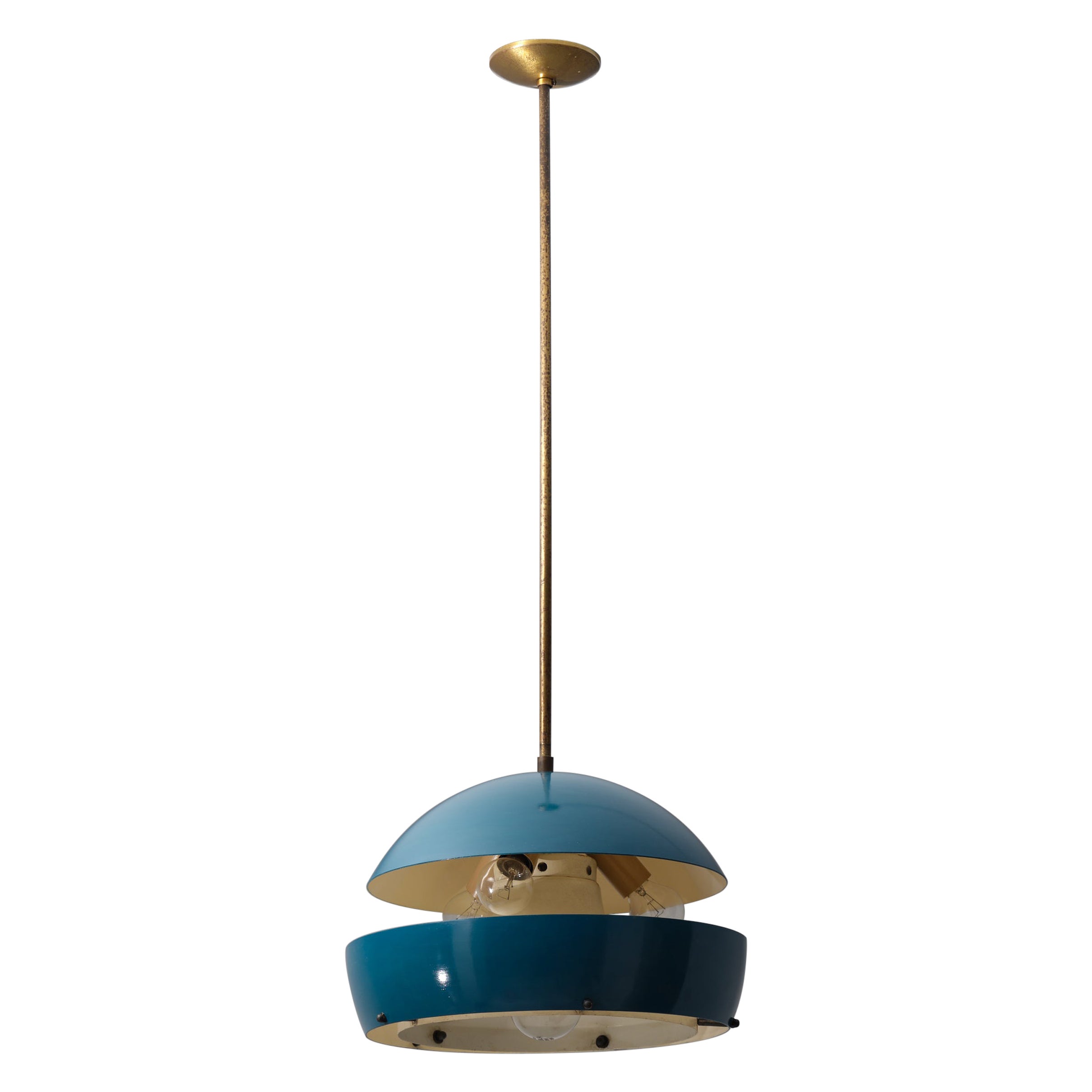 Italienische kugelförmige Mid-Century-Pendelleuchte, 1950er Jahre