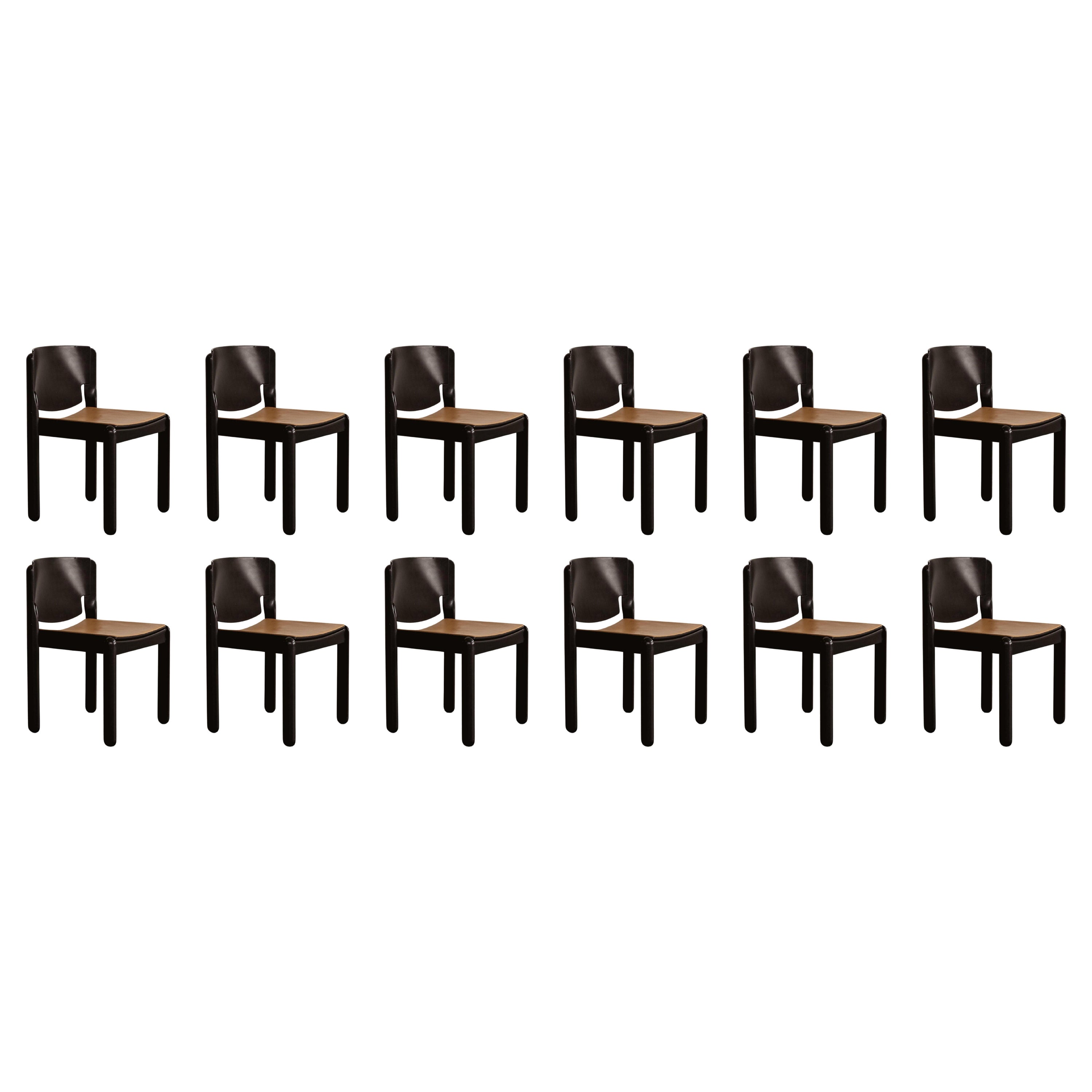 Vico Magistretti "122" Chairs for Cassina, 1967, Set of 12