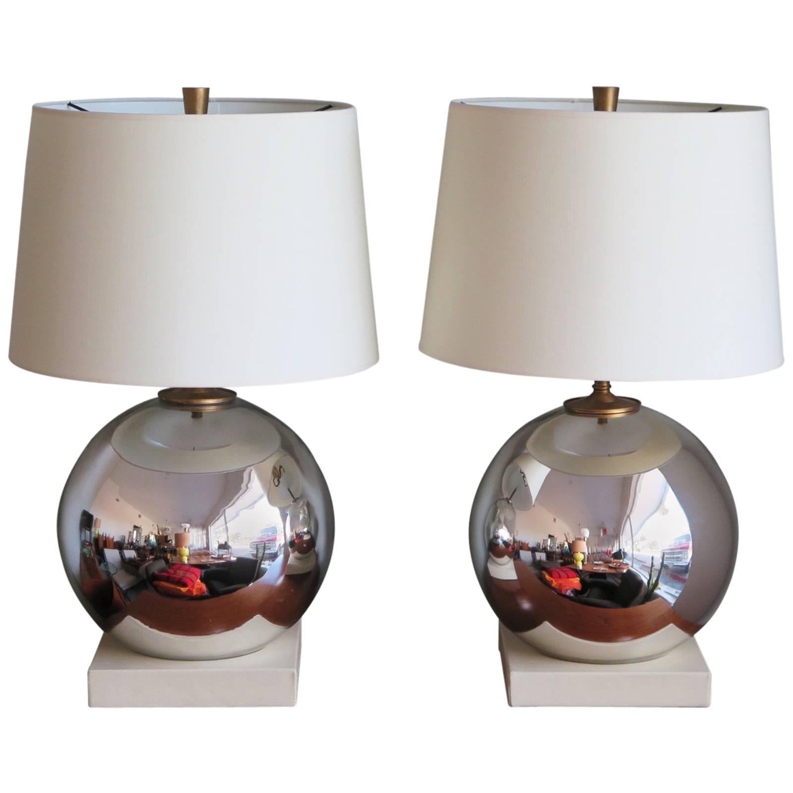 Pair of Elegant Mercury Lamp Ball Lamps