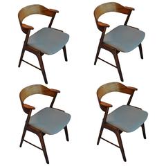 Kai Kristiansen, Brazilian Rosewood and leather dining chairs, set of 4