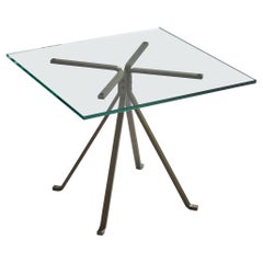 Enzo Mari, Beistelltisch, Stahl, Glas, Italien, 1976