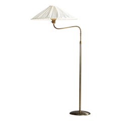 Bertil Brisborg, Stehlampe, Messing, Stoff, Schweden, 1940er Jahre