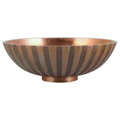 Danish design. Large "Tinos" bowl in solid bronze. Art Deco style.