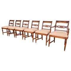 Flint & Horner Sedie da pranzo francesi Regency Luigi XVI intagliate in Wood Wood