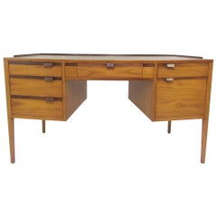 Rosewood Desk with Leather Top by Edward Wormley for Dunbar