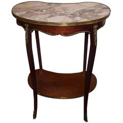 Fine Louis XV Style Side Marble-Top Table, 19th Century