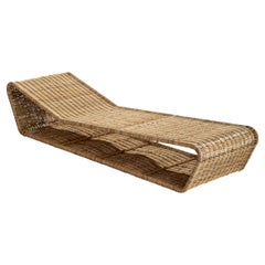 Danny Ho Fong, Chaise Longue, Korbweide, Stahl, USA, 1960er Jahre