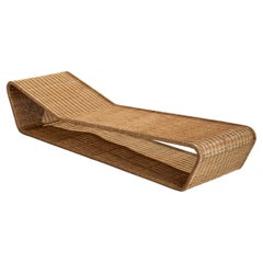 Danny Ho Fong, Chaise Longue, Mimbre, Acero, EEUU, Años 60