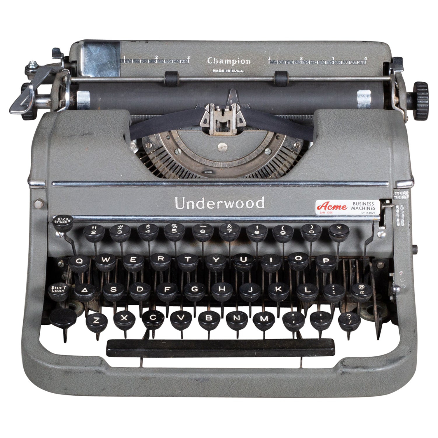 Máquina de escribir portátil Underwood Champion vintage c.1946