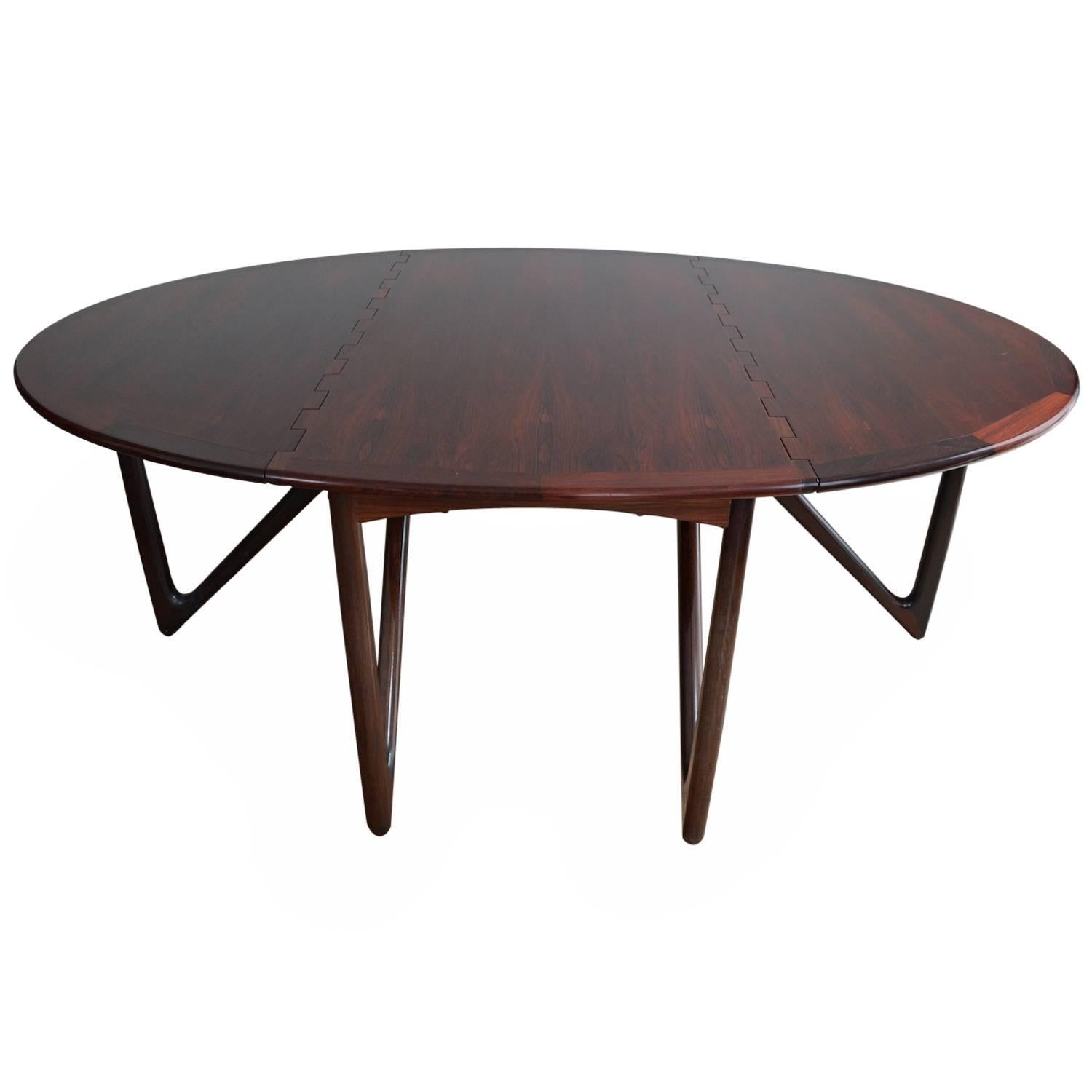 Kurt Østervig / Niels Koefoed Rosewood Drop-Leaf Dining Table