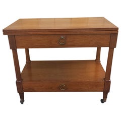 Mid-Century Heritage-Henredon Walnut Expendable Rolling Buffet Server
