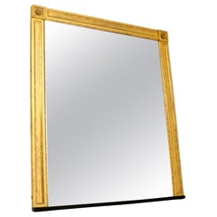 Large Antique French Giltwood Overmantel Mirror