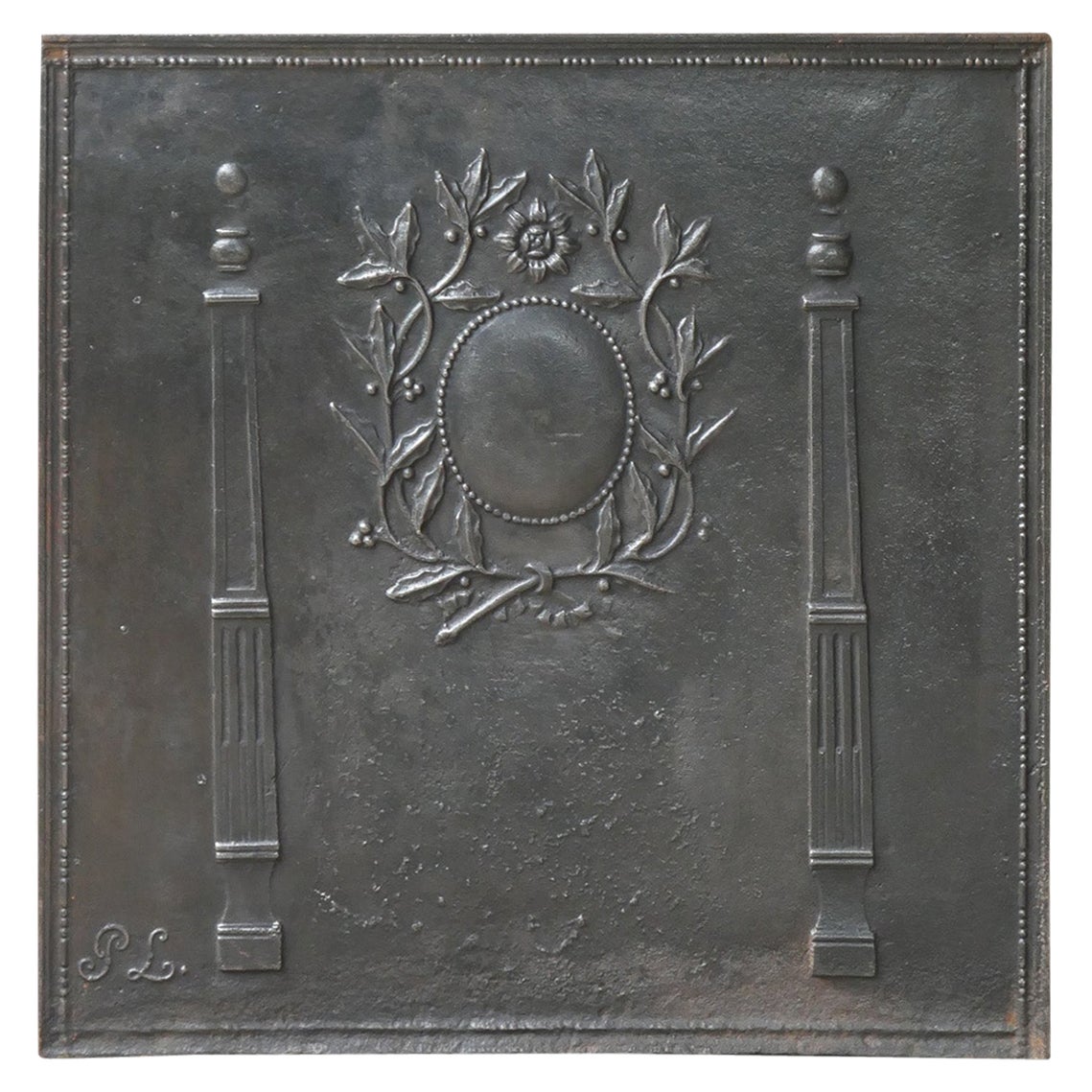Antique French 'Pillars of Freedom' Fireback / Backsplash, 18th - 19th C. For Sale