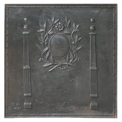 Antike französische „Pillars of Freedom“-Feuerböcke / Backsplash, 18. - 19. Jahrhundert.