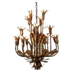 Candelabro de latón de corte de antorcha de mediados de siglo de 1960 diseñado por Tom Greene para Feldman