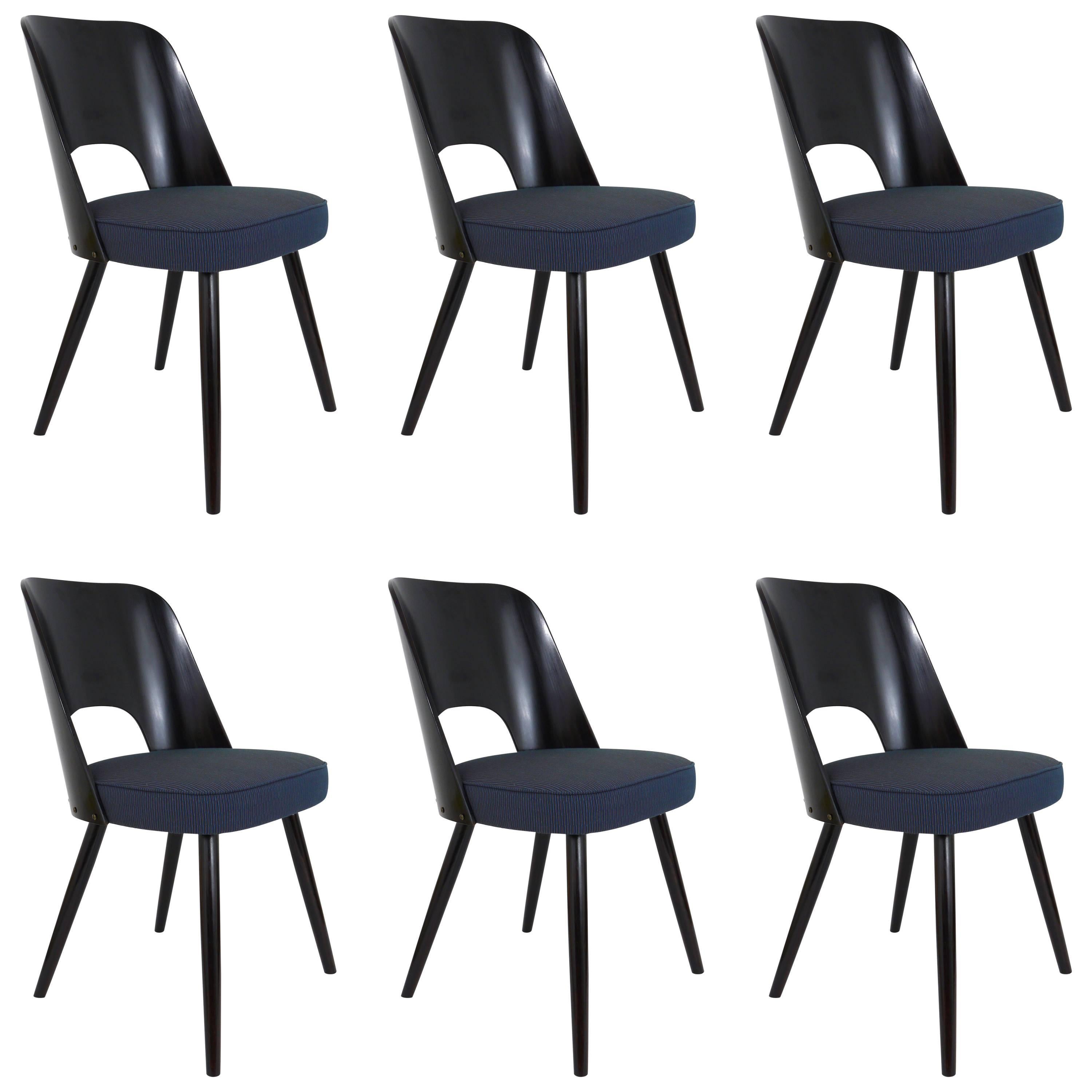Set of Six Modernist Dining Chairs by Oswald Haerdtl, Ton, 1950s