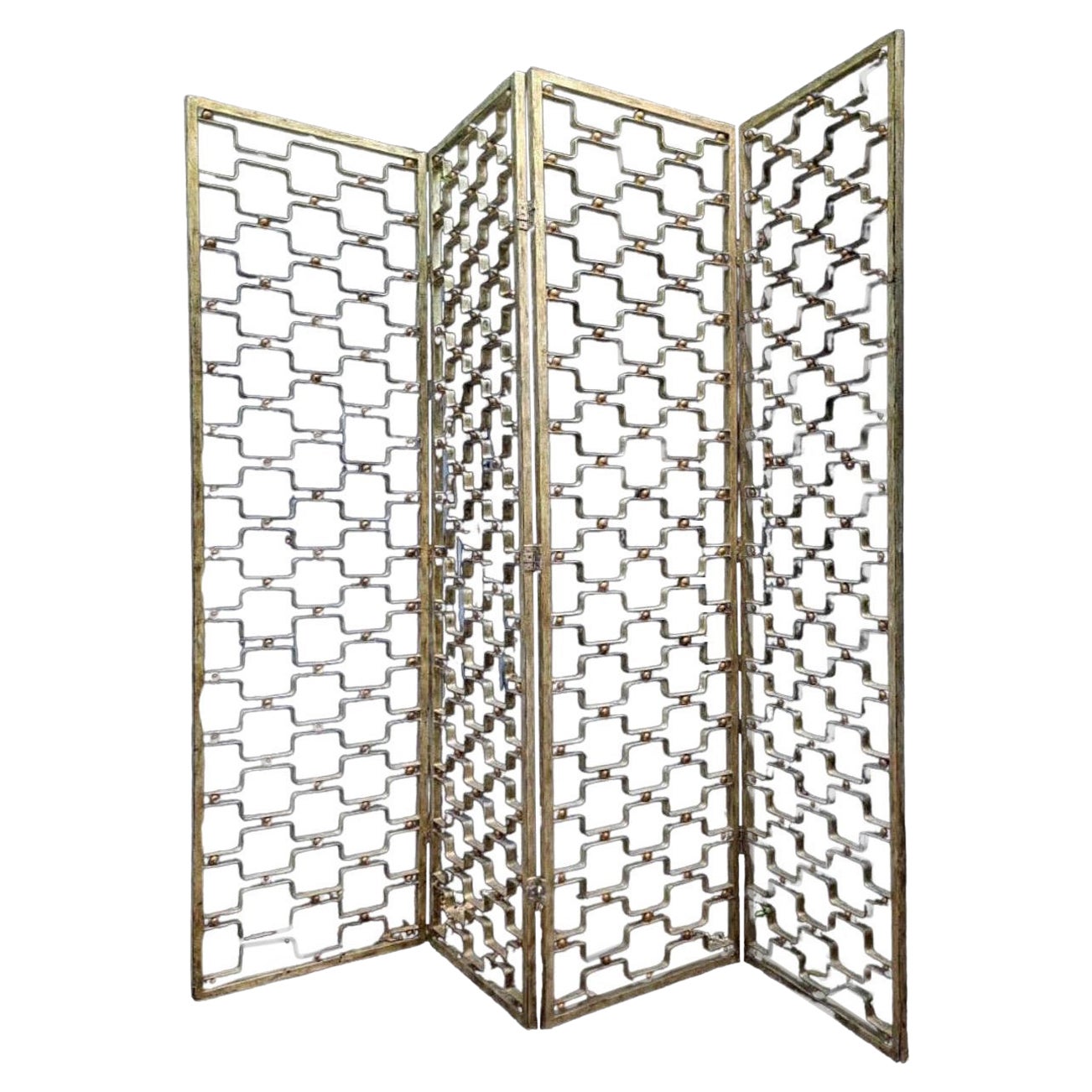 Schermo divisorio in ferro battuto in stile French Modern Poillerat