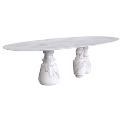Pietra Oval Estremoz XL Dining Table - Hand-Crafted Turned Marble - Boca do Lobo
