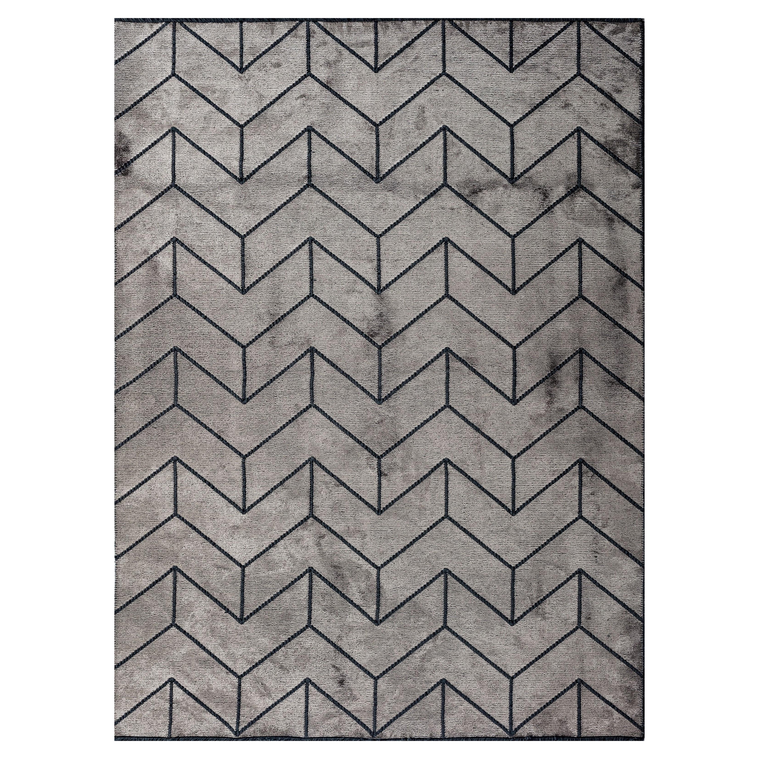 For Sale:  (Gray) Modern  Chevron Luxury Hand-Finished Area Rug