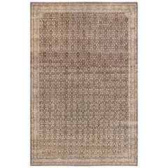 Doris Leslie Blau Antique Persian Tabriz Brown Handmade Wool Rug