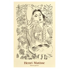 Original Vintage-Poster, Kunstausstellungsplakat Henri Matisse, arabische gravierte Werke, Vintage