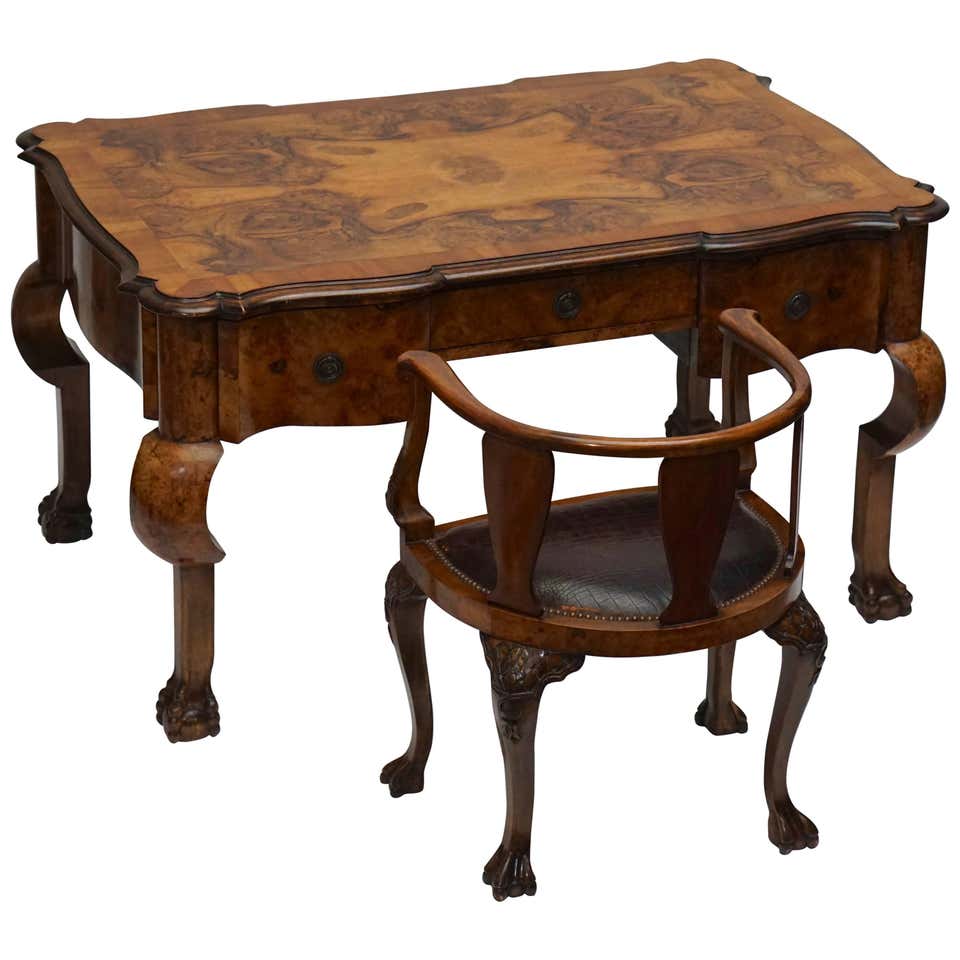 Gothic Desk and Chair, Alphonse De Tombay Dated 1891 at 1stDibs ...