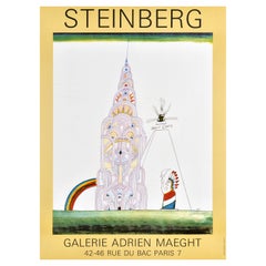 Original Vintage Art Advertising Poster Saul Steinberg Chrysler Building Maeght