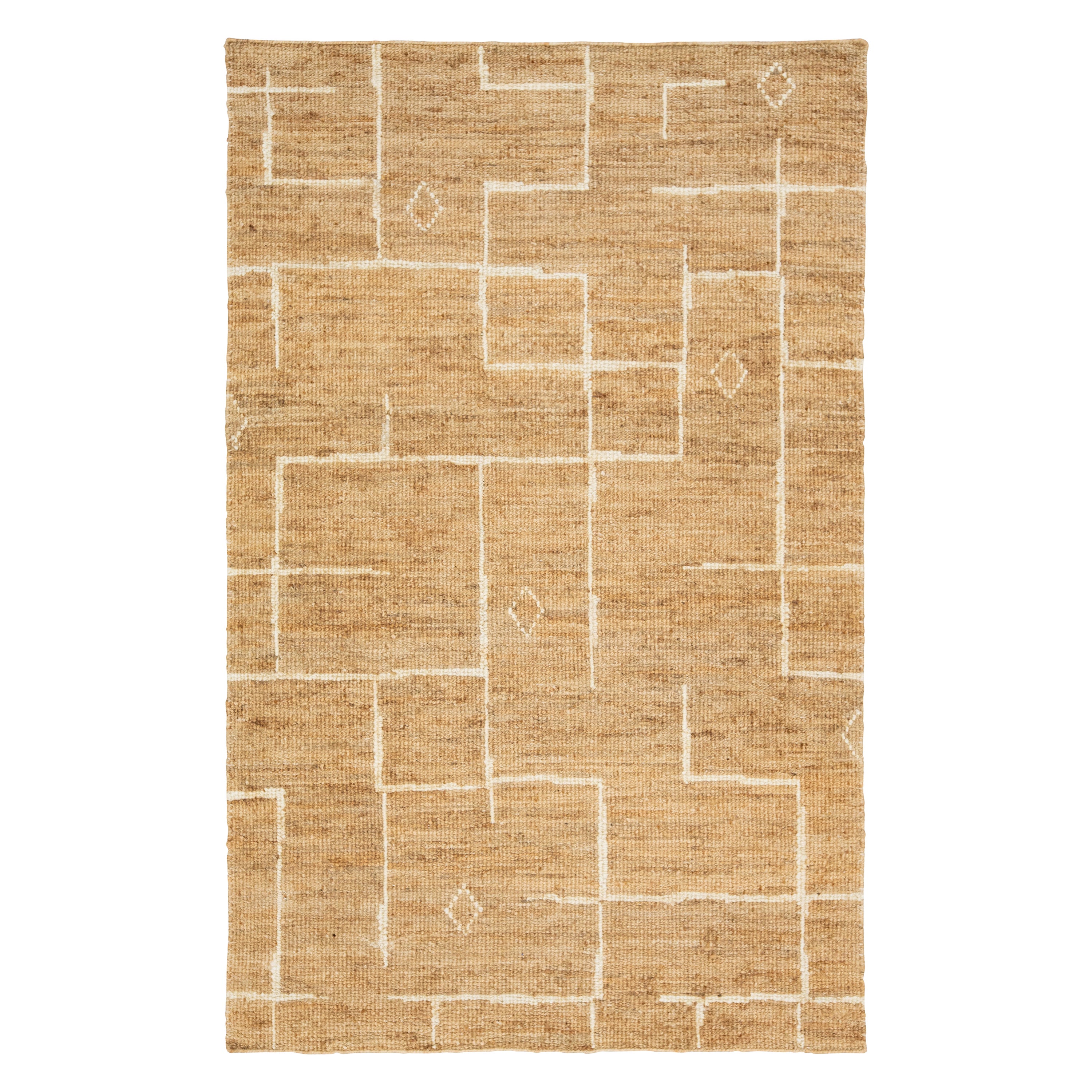 Modern Soumak Natural Jute & Cotton Rug Handmade in Tan