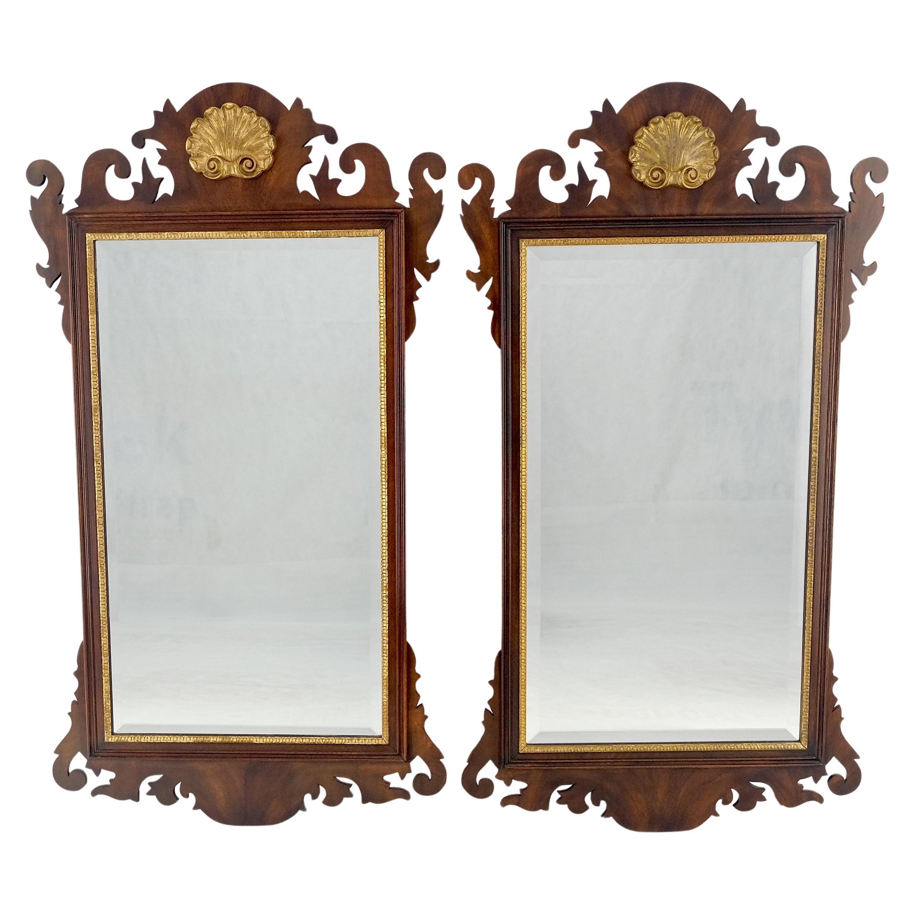 Coppia di specchi da parete smussati in mogano Virginia Galleries Harris MINT!