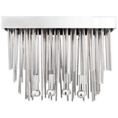 Modernist Fiber Optic and Chrome Chandelier