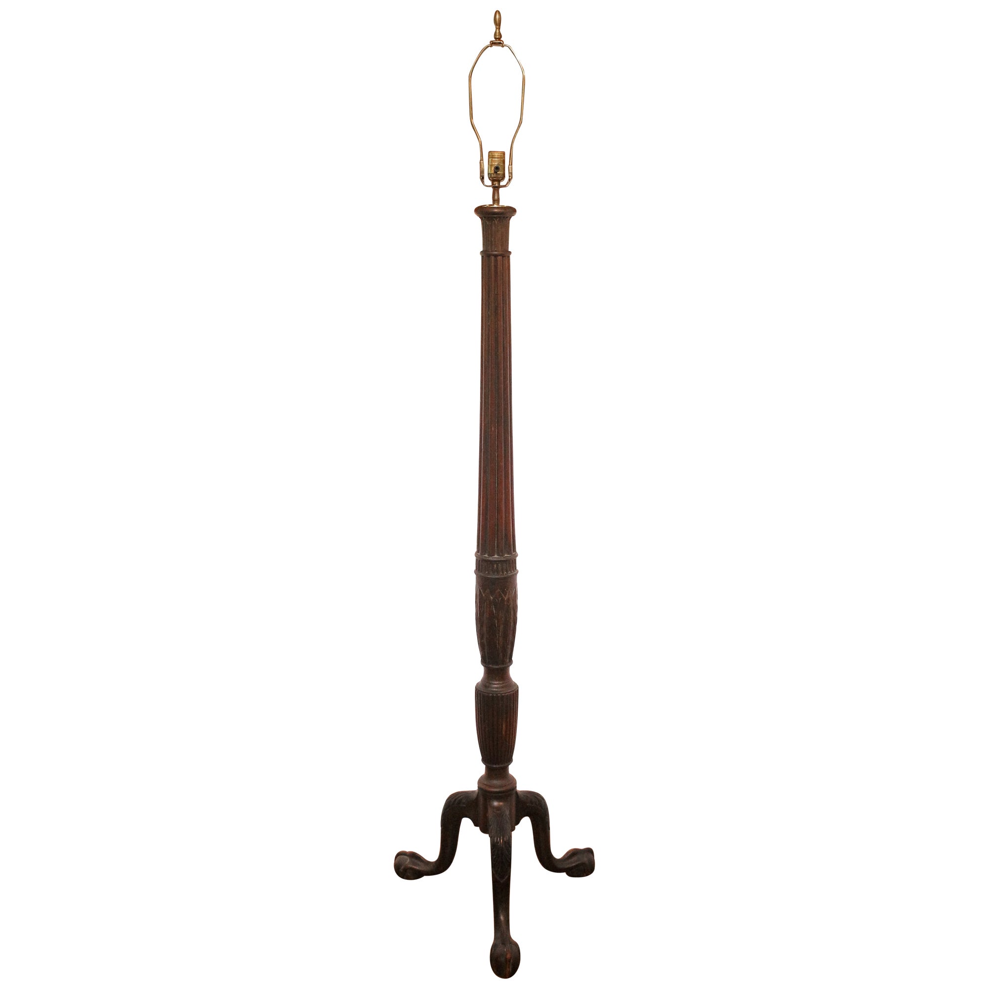 Poste de cama Jorge III Circa 1810 Ahora como lámpara de pie