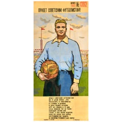 Originales sowjetisches Propagandaplakat aus dem Zweiten Weltkrieg Sowjetische Fußballspieler TASS UdSSR