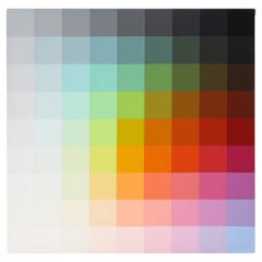 Pintura de Robert Swain, Abstracto, Acrílico sobre lienzo, Rosa, Azul, Verde, Firmado