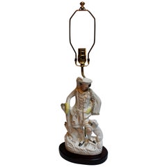 CIRCA 1870 Staffordshire Figur jetzt als Lampe montiert