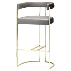 Julius Bar Stool, Brass Structure, Handcrafted in Portugal by Duistt