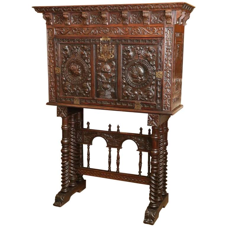 Spanish Varqueno Writing Desk For Sale at 1stdibs