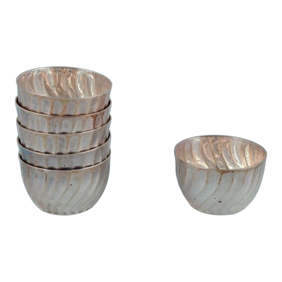 Set of six Swedish silver cups. Approx. from 1900. For Sale