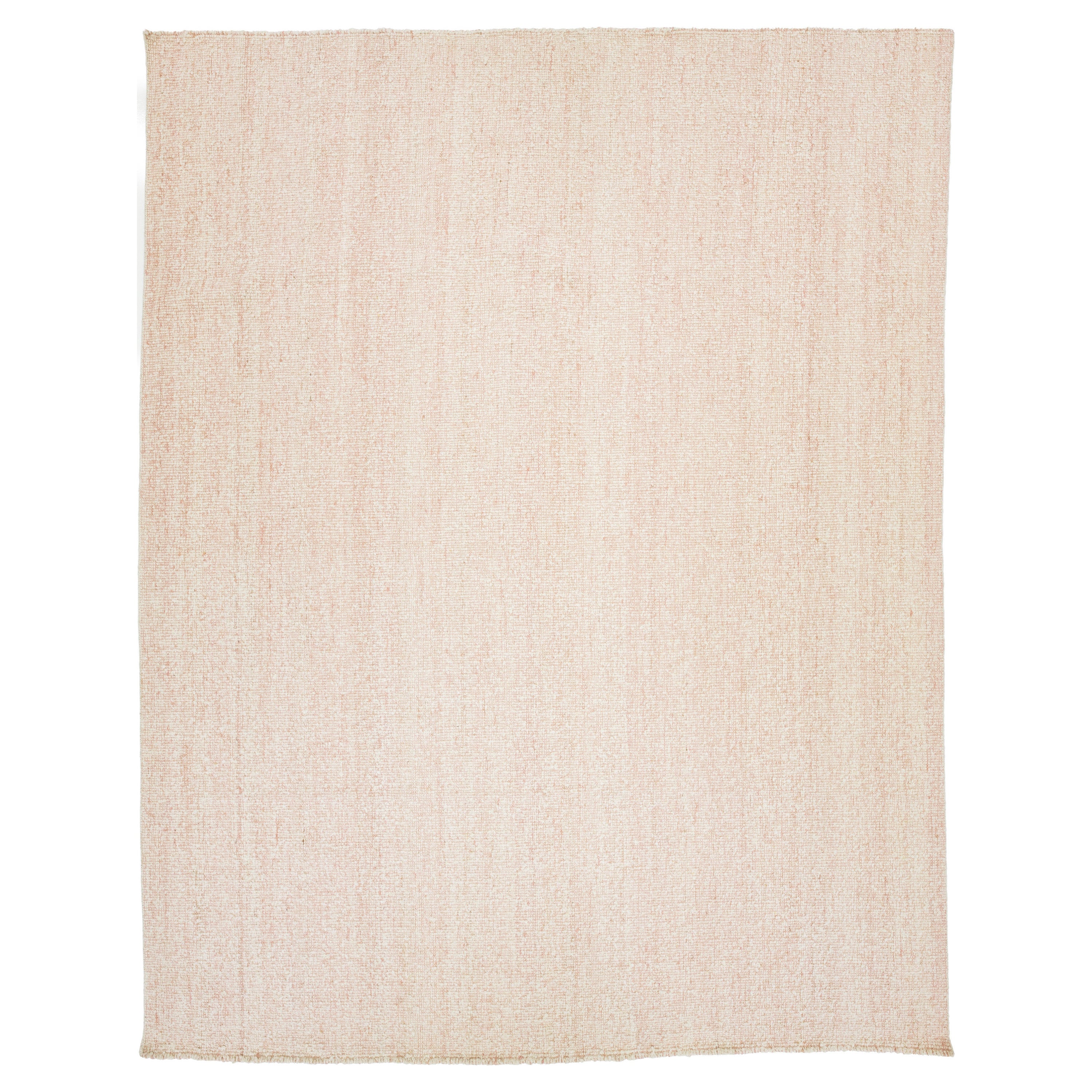 Blush Modern Natural Style Handmade Wool and Jute Rug For Sale