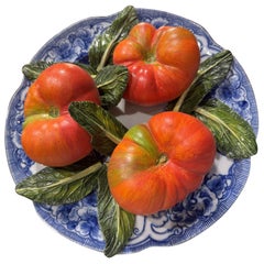 Assiette à Légumes Vintage Christine Viennet "Trompe L'Oeil" Craftée à la main