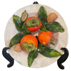 Vintage French Christine Viennet Hand Crafted "Trompe L'Oeil" Fruit Art Plate